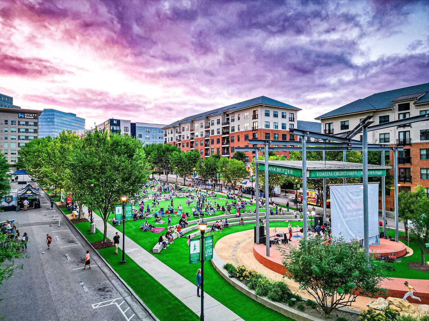 North Hills Midtown Park with community gathering
